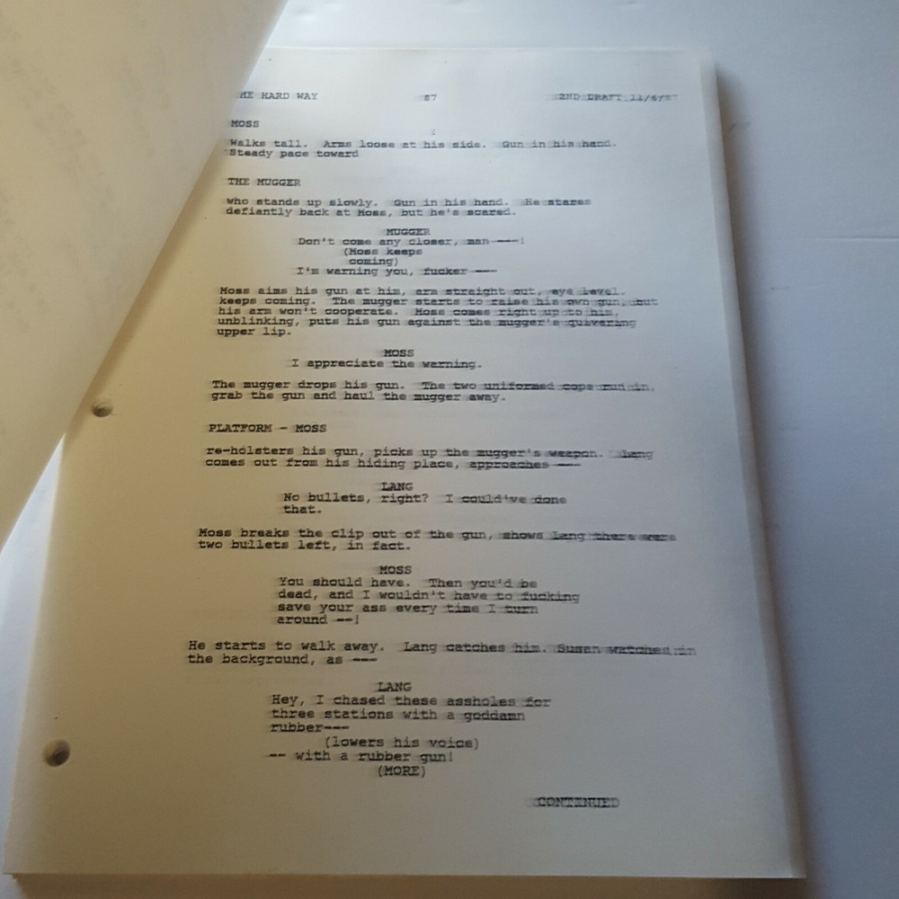 The Hard Way Movie Screenplay Script Daniel Pyne 1987 Universal Michael J. Fox