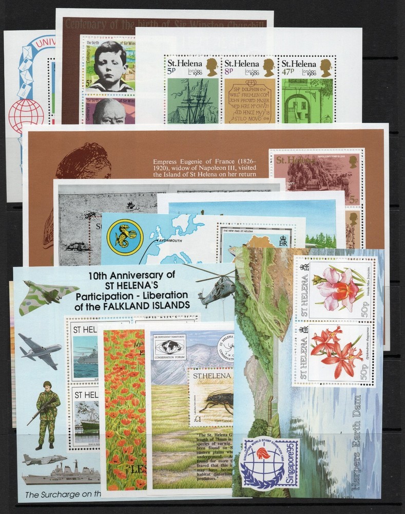 St Helena 63 Different m/sheets between 1974-2014 Mnh.