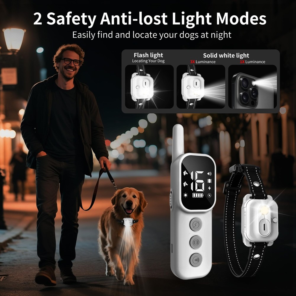 Dog Training Collar with Remote Control, 3300FT and 4 Training Modes Beep,Vib...