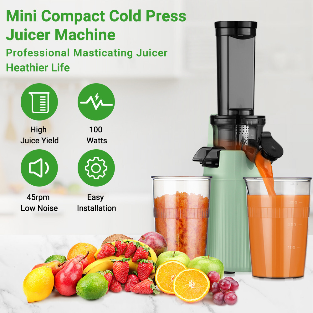 Compact Slow Juicer Machine Electric Juicer Cold Press Squeezer Vegetable 800ML