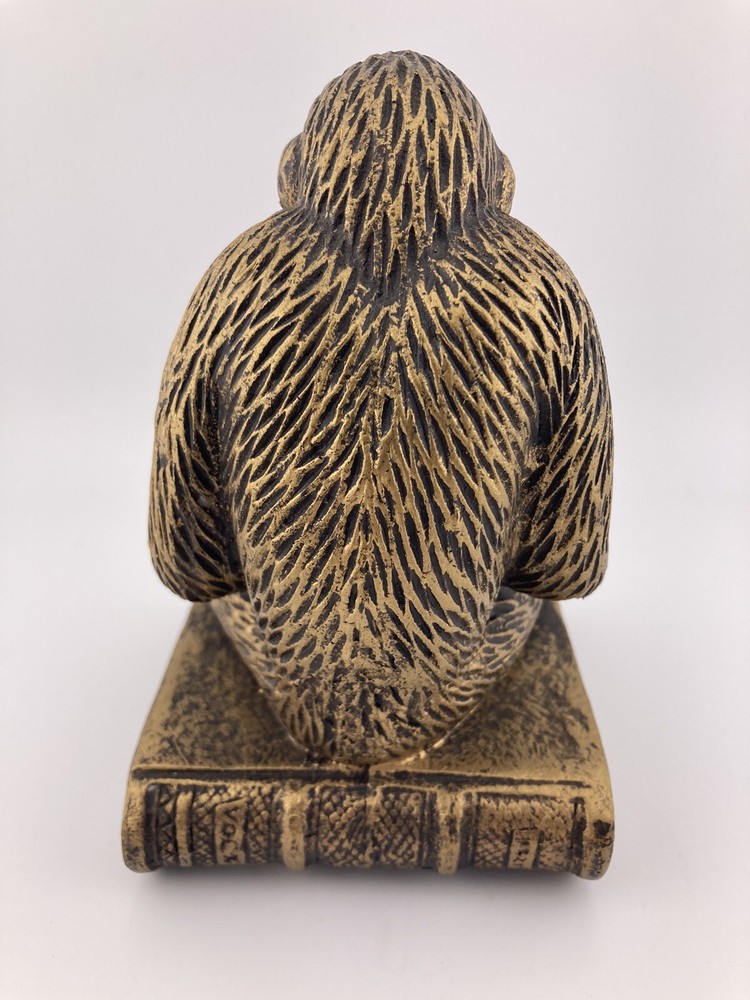 Vintage Ceramic Monkey Reading a Book Single Bookend Statue