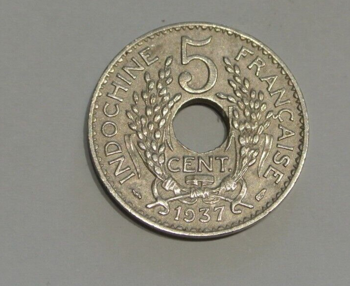 INDOCHINE  5 CENT 1937 SUP RARE