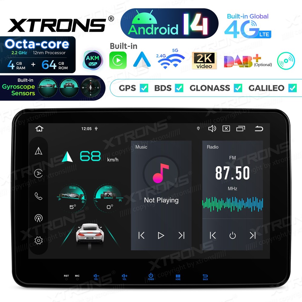 10.1" Android 14 Head Unit DVD Player 2 Din 4G LTE 4+64GB Wireless Android Auto
