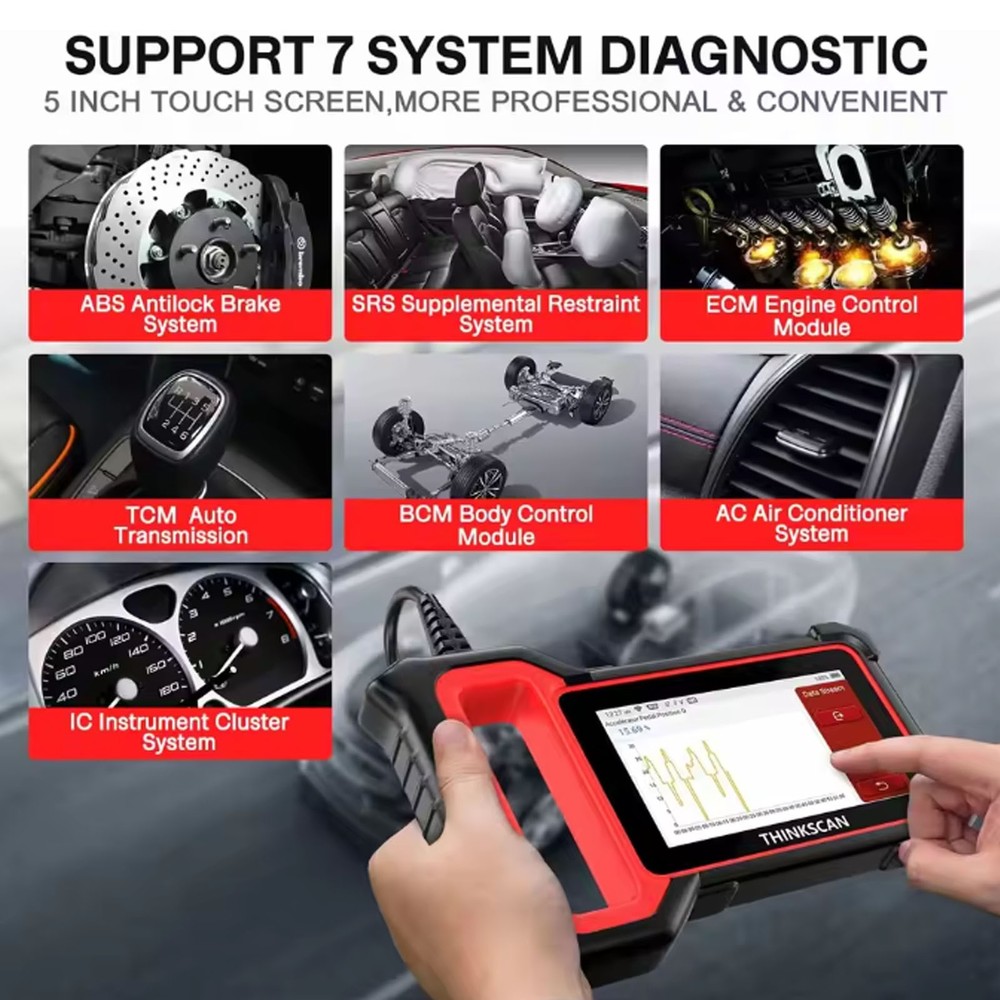 Thinkscan Plus S7 OBD2 Scanner Code Reader ABS SAS SRS BCM Car Diagnostic Tool