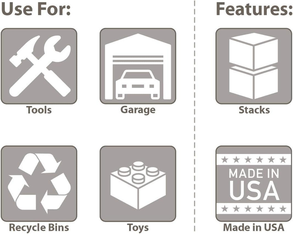 13017 Stak-N-Store Heavy Duty Stackable Open Front Plastic Storage Container Bin