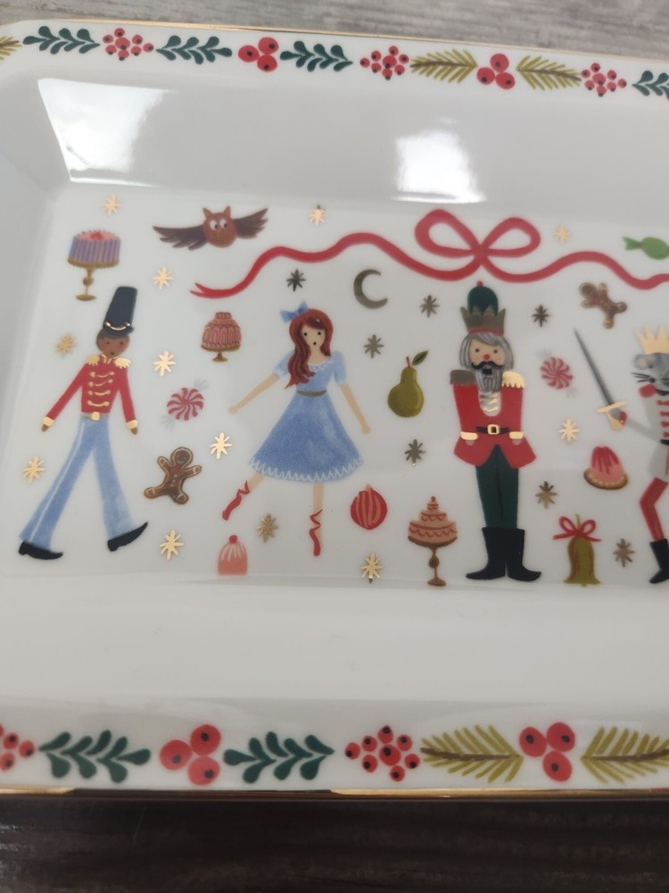 Riffle Paper Co. Vintage-Inspired Nutcracker Christmas Serving Tray