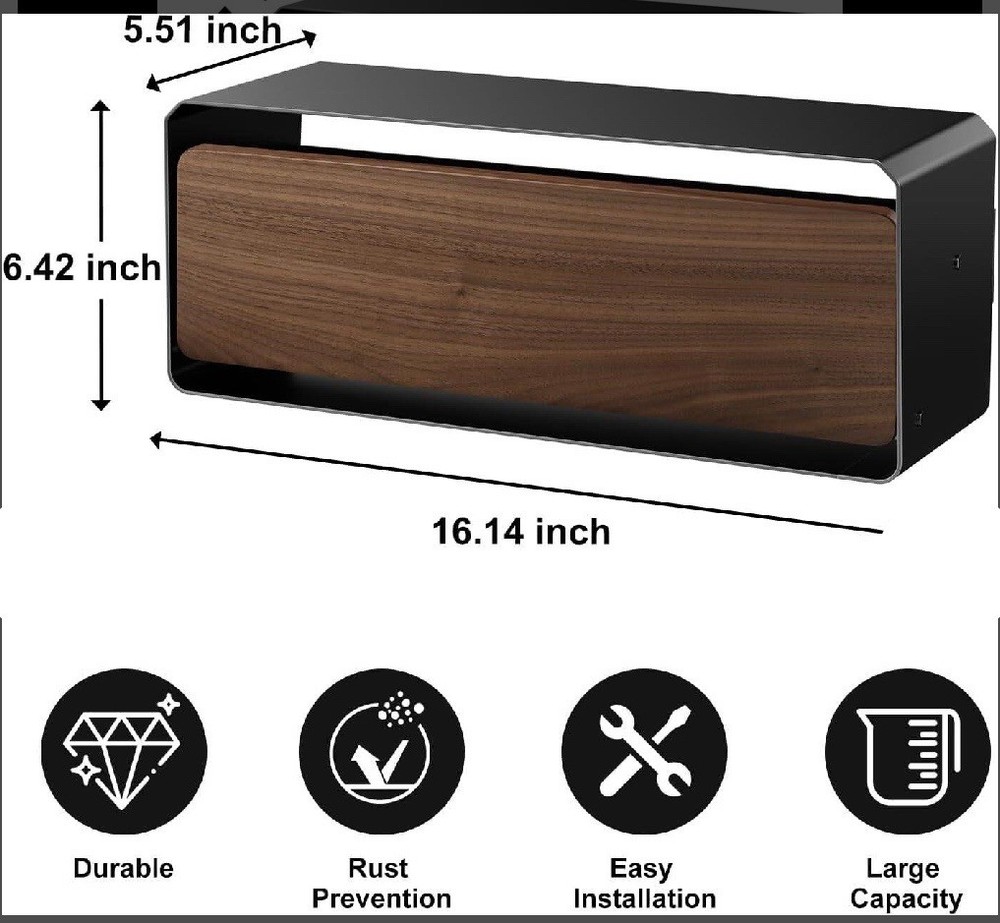 Walnut & Metal Mid Century Modern Style Mailbox