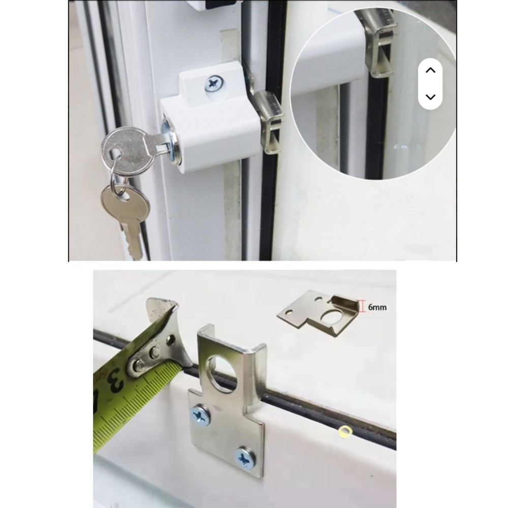 TradeBase Mini Push Lock Window | Door | Silver Grey