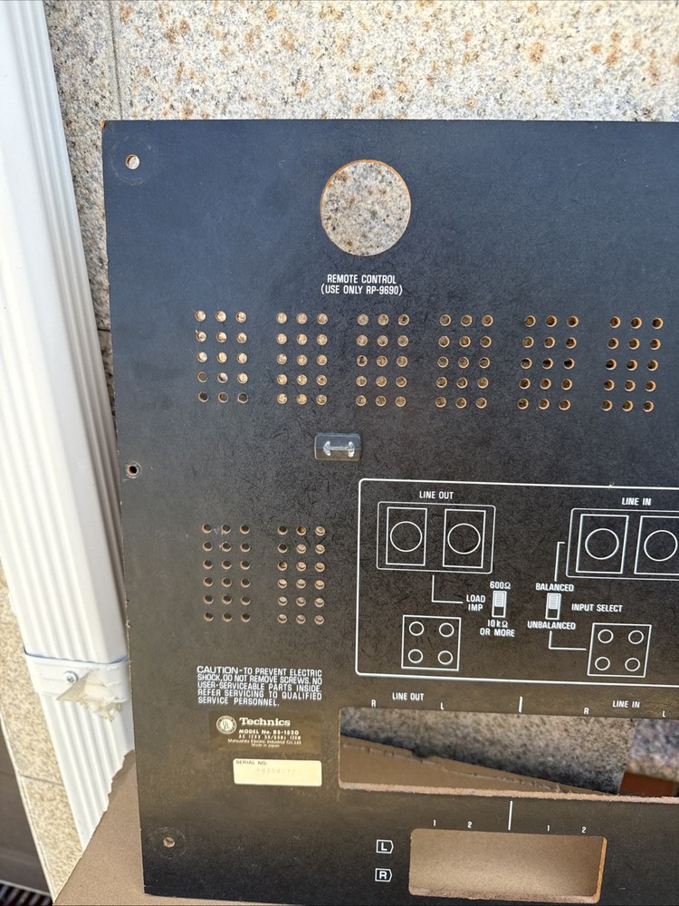 TECHNICS RS-1520 TAPE RECORDER REEL TO REEL BACK PANEL
