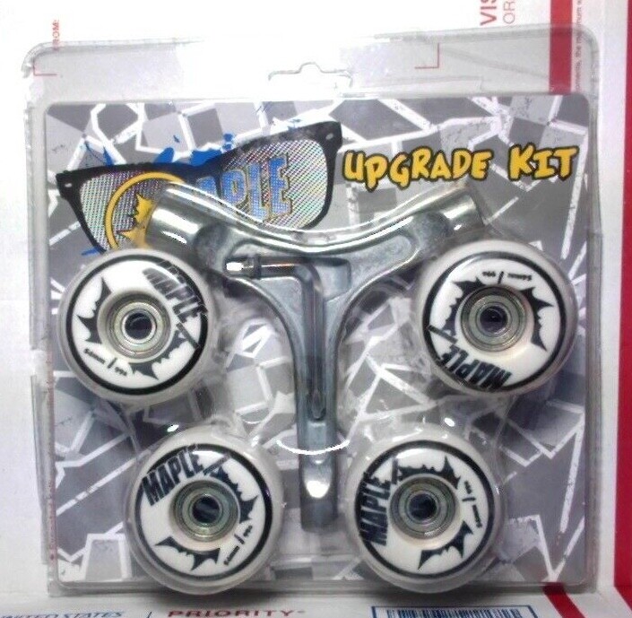 Maple Up Grade Kit Skate Board White Wheels.