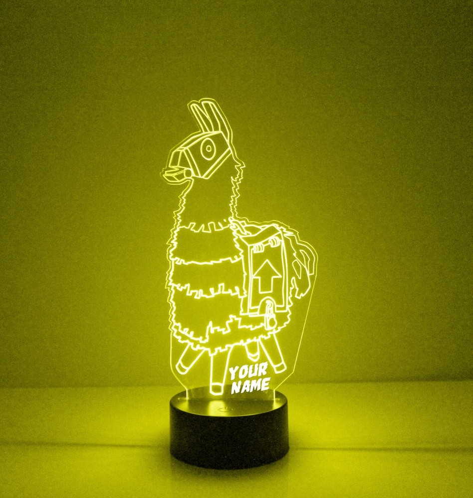 Fortnite Llama LED Night Light, with Remote Control, Engraved Gamers Light