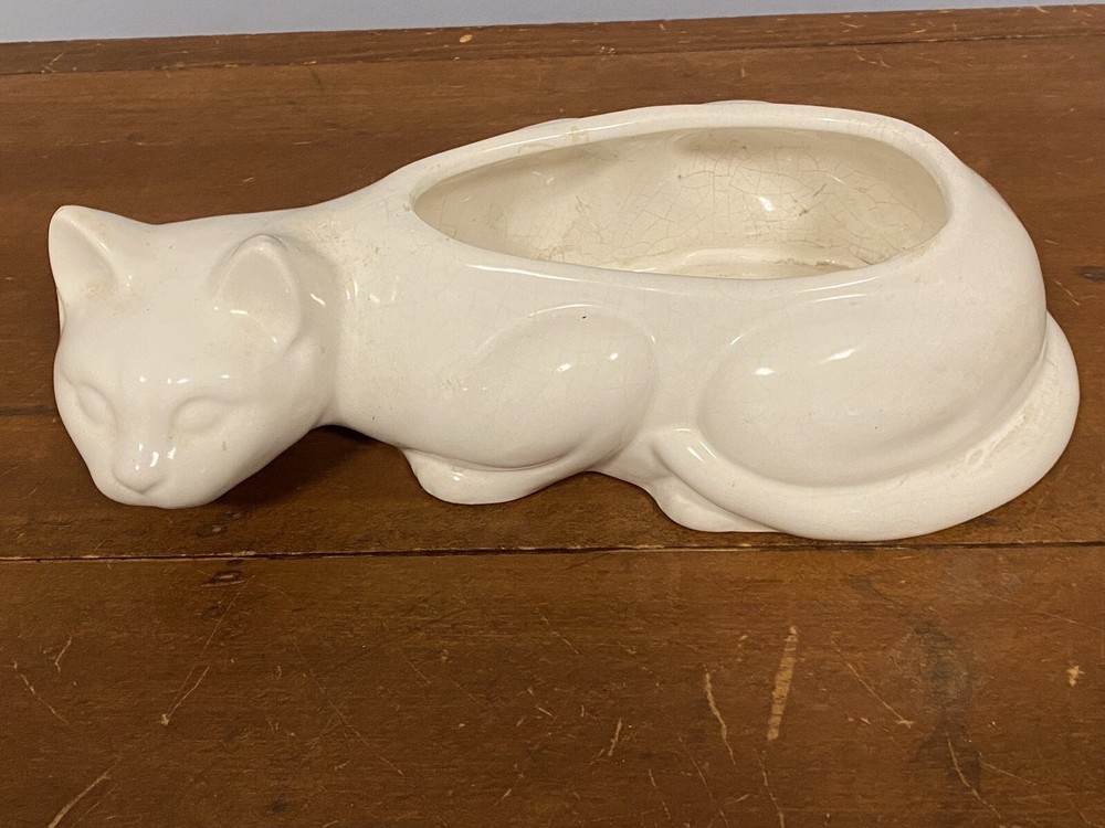 MCM Cat Planter White Unmarked