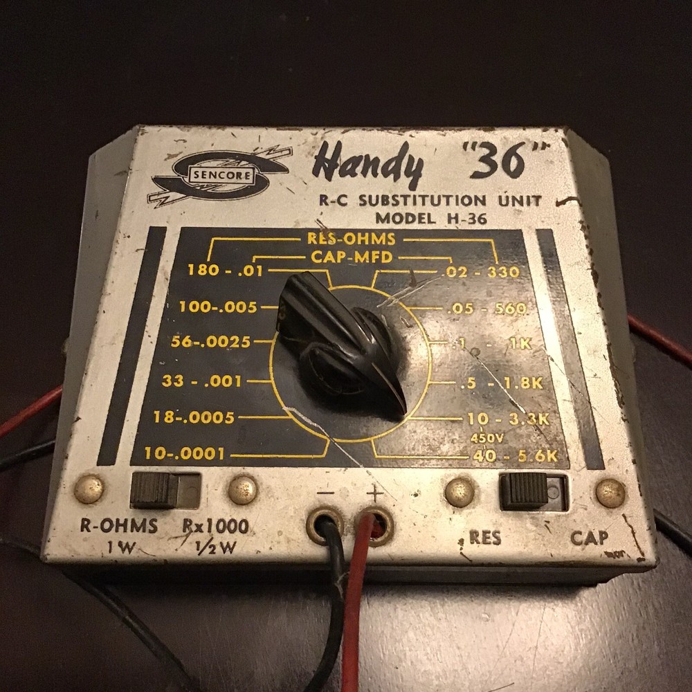 Sencore Handy 36 Resistance Capacitance Substitution Unit Model H36 Untested Vtg
