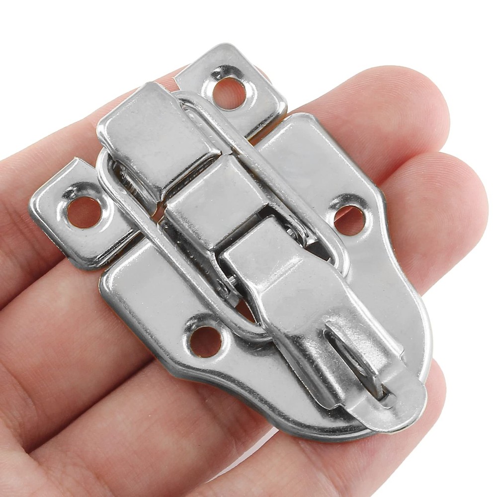 Zorfeter 2Pcs Modern Silver Style Duckbilled Hasp Clasp Latch Lock Box