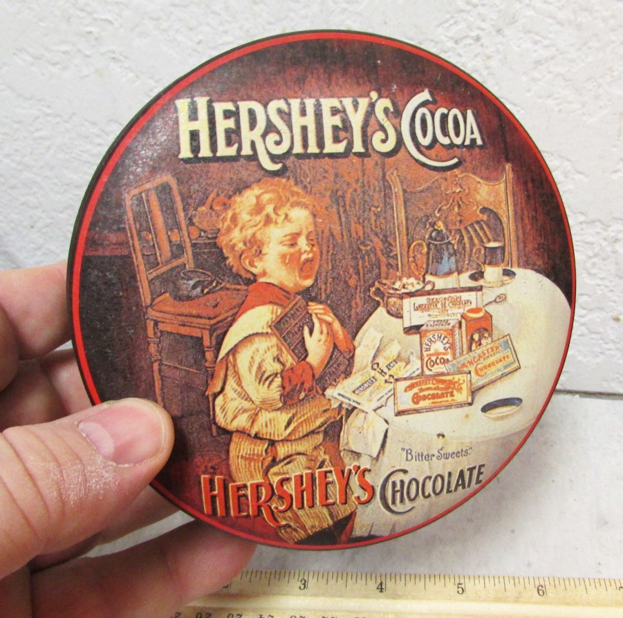 Hersheys chocolate and cocoa smaller round collectors empty tin, Bristol Ware