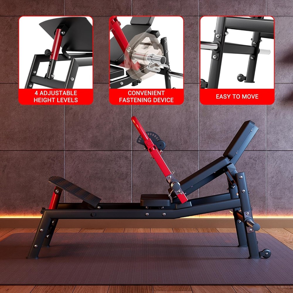 900LBS Capacity Hip Thrust Machine - Plate Loaded Glute Bridge