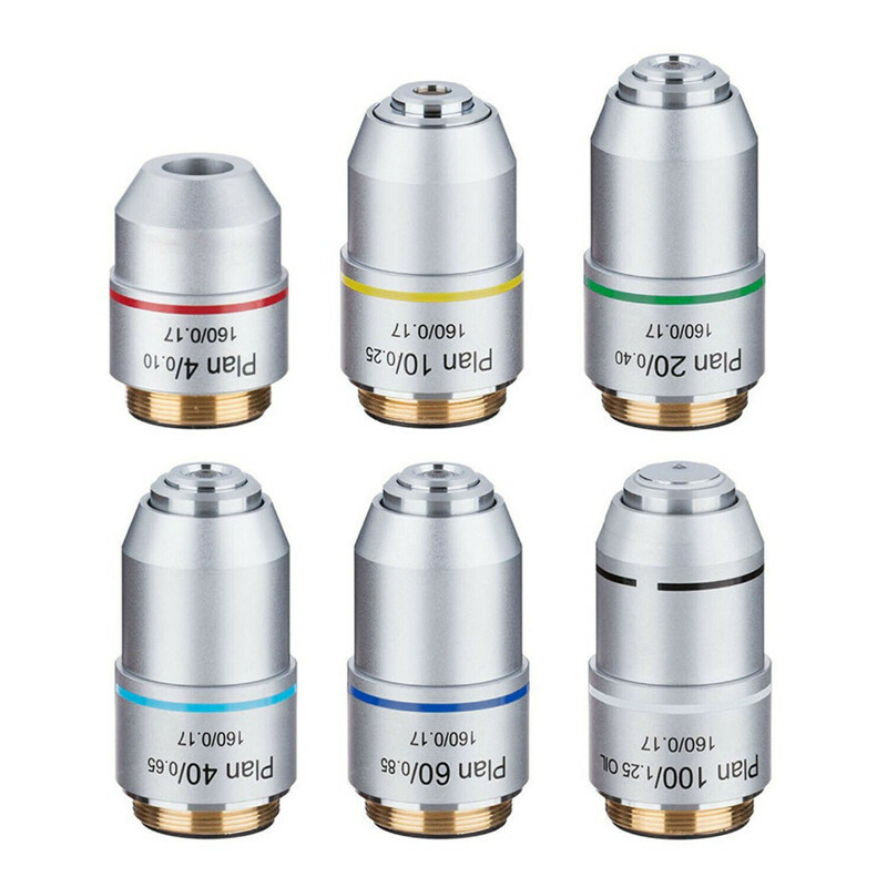 4X-100X Biological Microscope PLAN Objective Lens Universal RMS Standard Thread