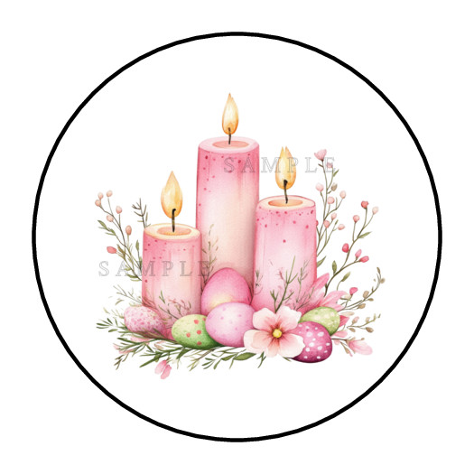 Easter Candles stickers labels tags envelope seals