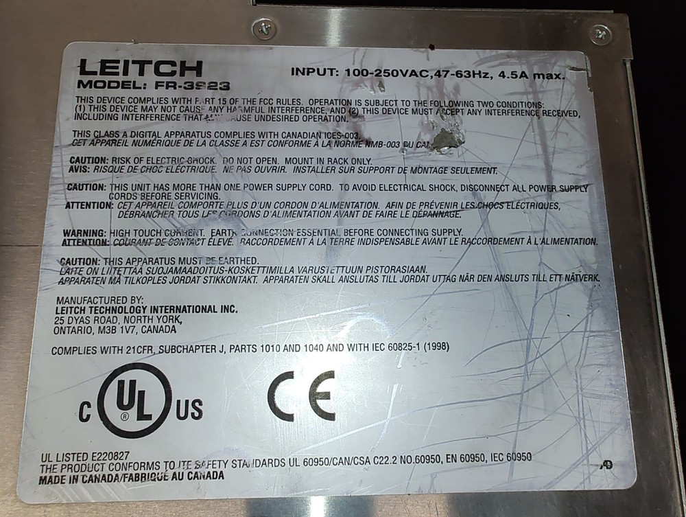 Leitch FR-3923 NEO Frame Synchronizer w/XHD-3902 & 3901RES-E