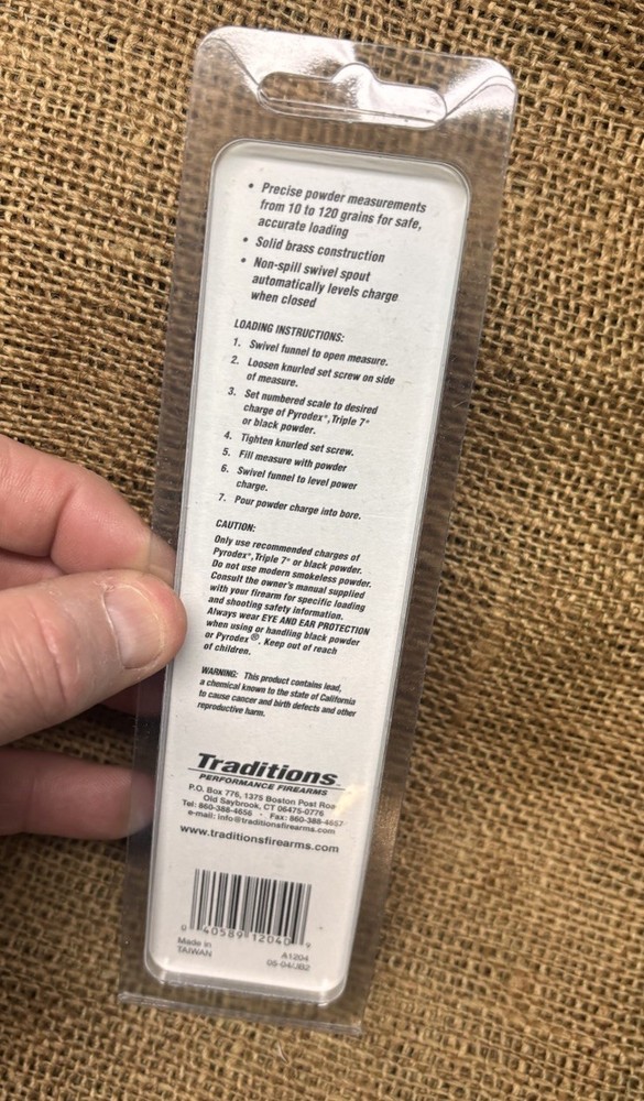 Traditions Adjustable Powder Measure A1204 / 10F