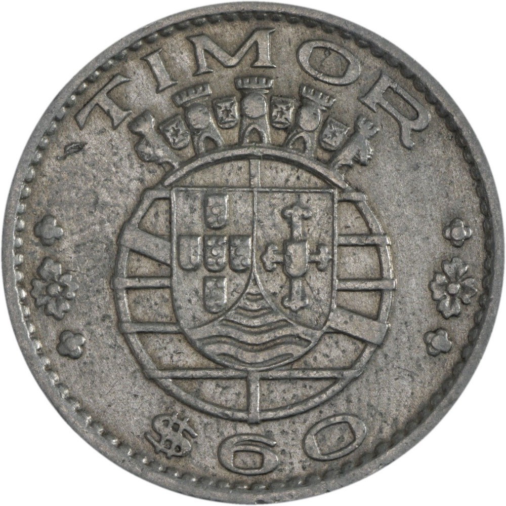 Timor: 60 Centavos Nickel Brass 1958 - VF