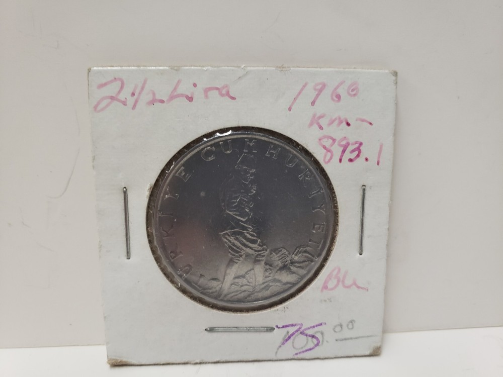 1960 2 1/2 Lira Very Good Condition Coin