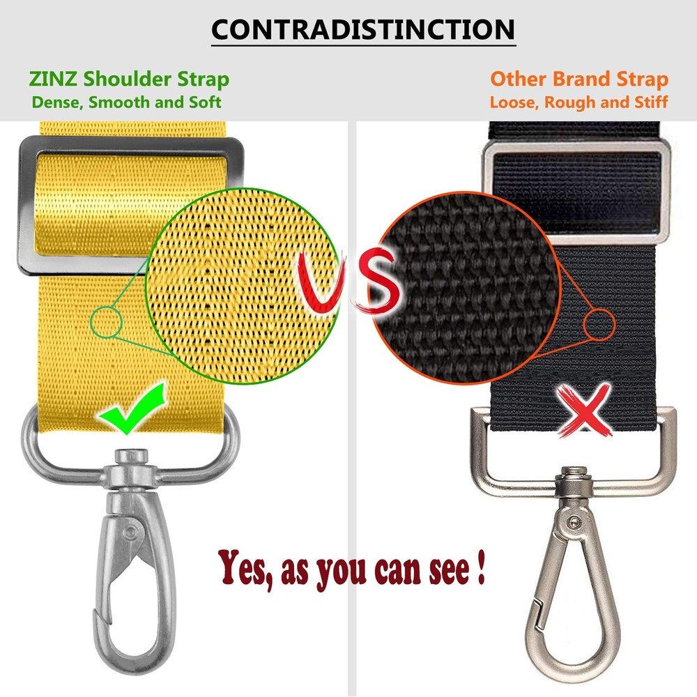 Shoulder Strap, 57" Padded Adjustable Shoulder Bag Strap Replacement (Yellow)