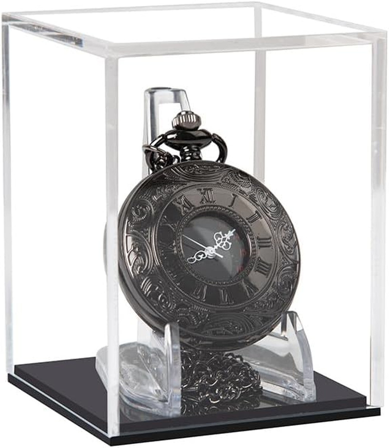 Pocket Watch Display Case Display Stand Cube Holder Clear Acrylic Box Protected