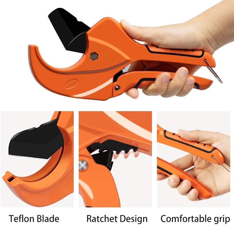 Versatile Ratchet Cutter for PEX, PVC, and Plastic Pipe - Durable Construction