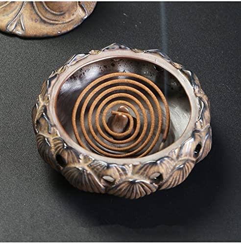 Ceramic Buddha Incense Burner Waterfall Chinese Backflow Incense Burner Red