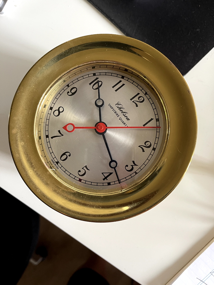 Chelsea Shipstrike Quartz Clock Brass Ships Clock-5.5"