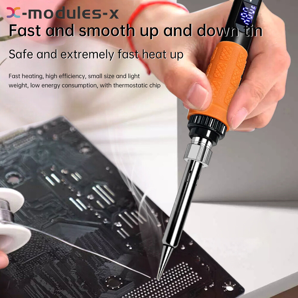 90W Internal Thermal Temperature Adjustable Electric Solder Iron + Iron Tip Set