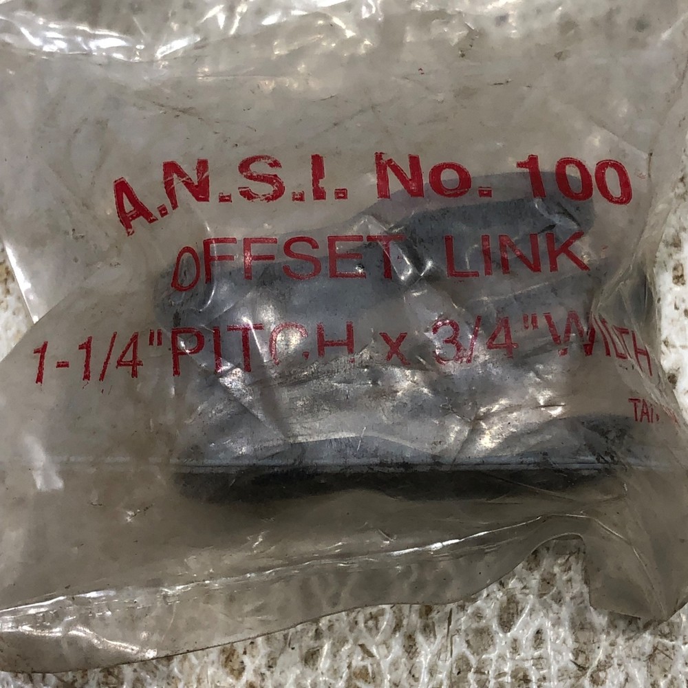 100 Roller Chain Offset Link 1-1/4" Chain Pitch 3/4” Width