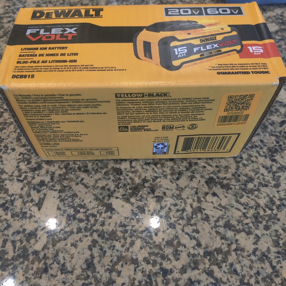 2026 DATE CODES - NEW DEWALT DCB615 20V/60V FLEXVOLT 15 AH BATTERY