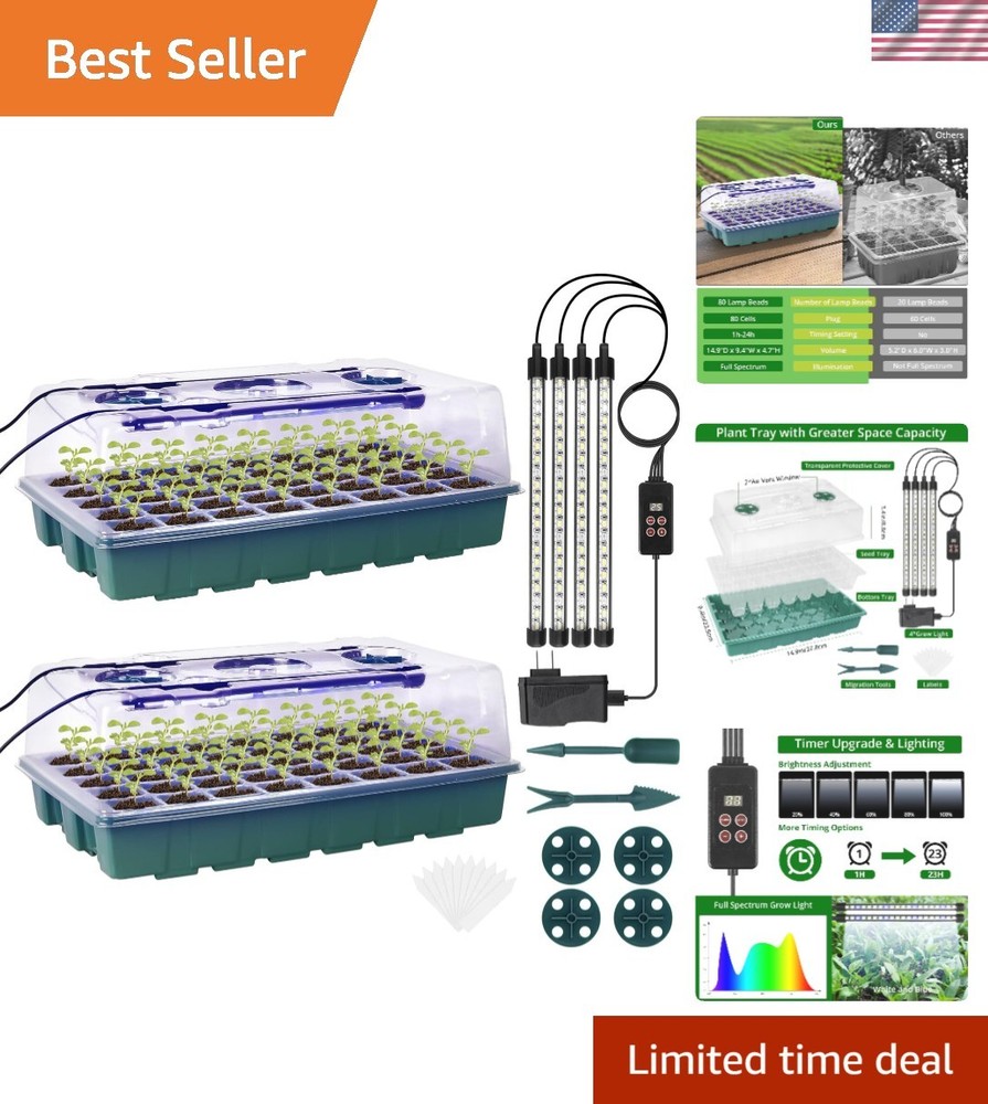 Seed Starter Tray with Grow Light, Intelligent Display Digital Controller, 80...