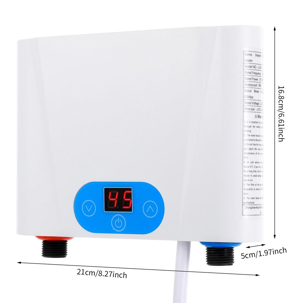 220V Electric Tankless Water Heater - Instant Hot Water, Space-Saving Design