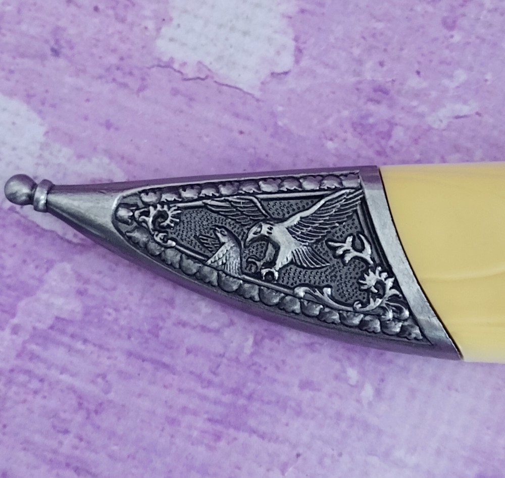 Etched Eagle Bayonet Fixed Blade Knife 6in with Sheath Box Eagle Handle Unique