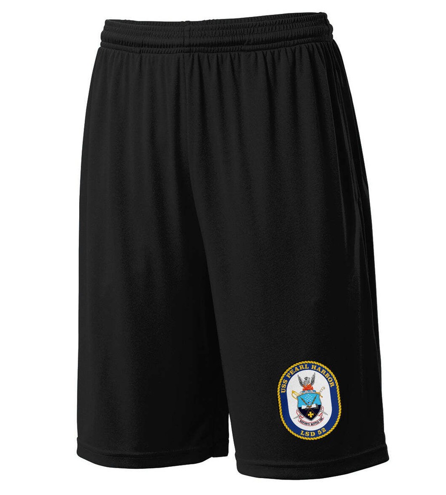 LSD-52 USS Pearl Harbor Black Active Shorts