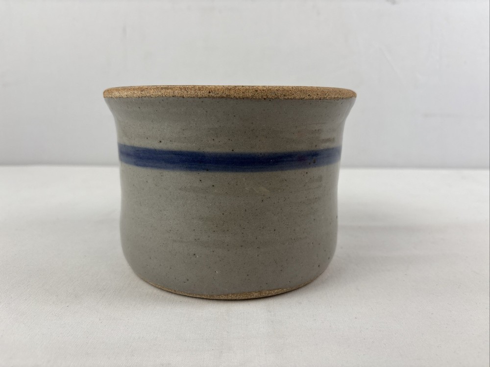 Studio Art Pottery Blue Stoneware Pots 2 Pc