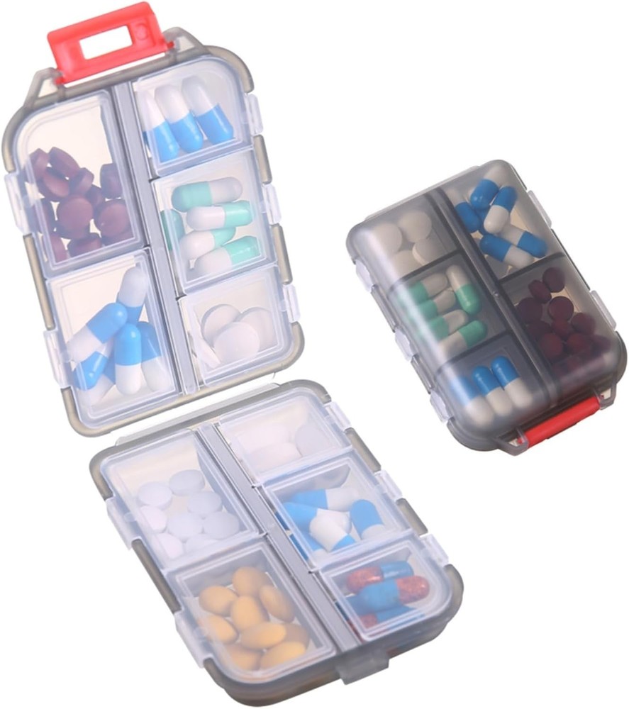 1Pack Travel Pill Organizer - 10 Compartments Pill Case