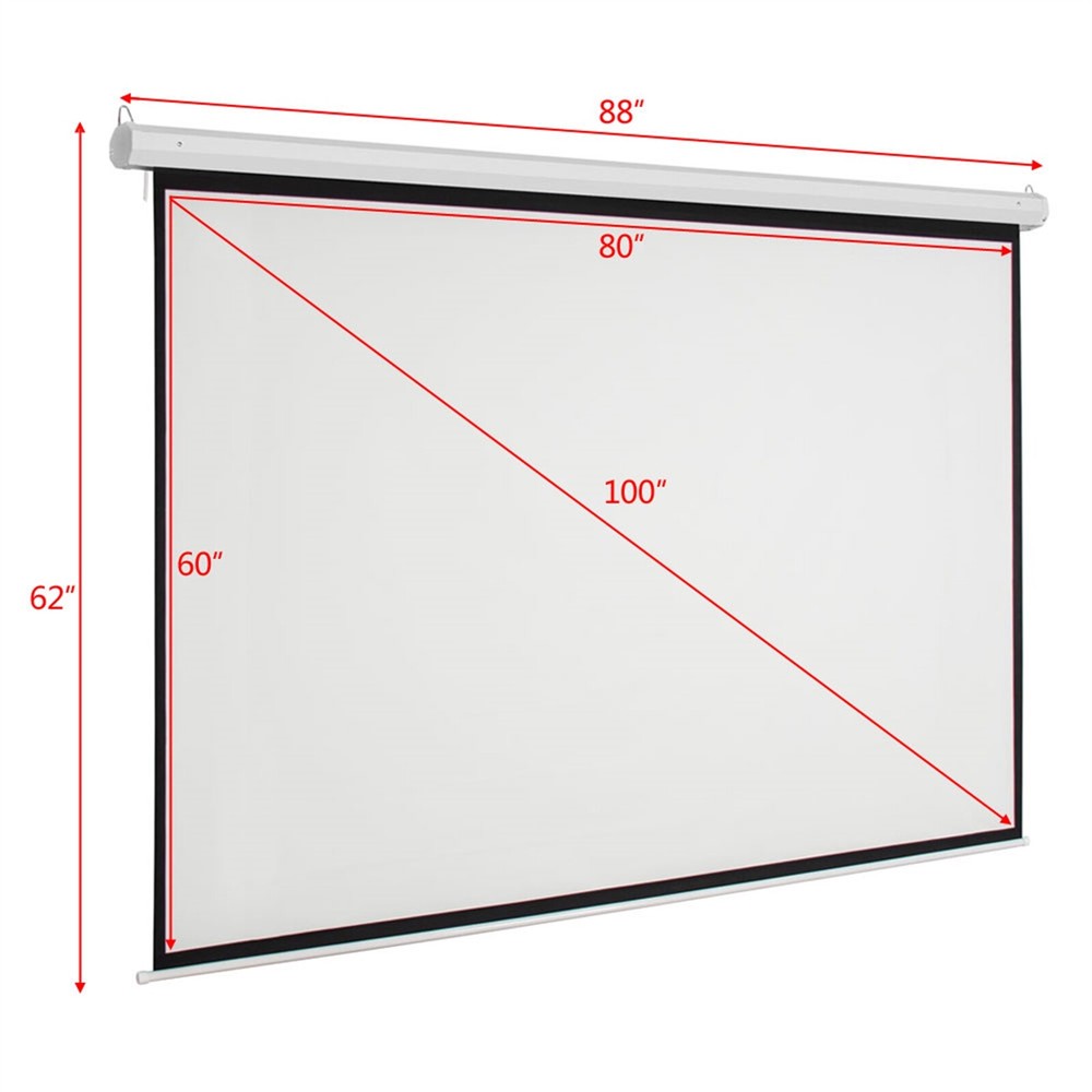 100'' Electric Motorized Projector Projection Screen Automatic Pull Down Home