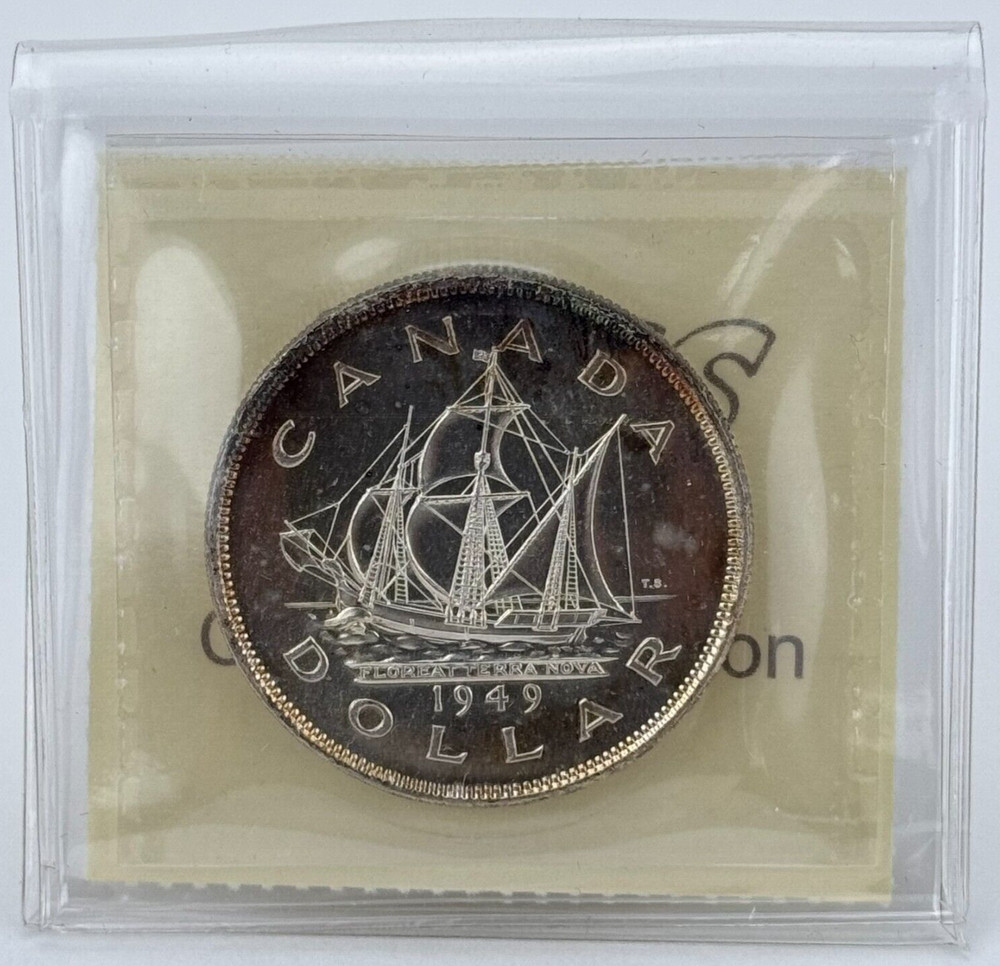 1949 Canada Silver Dollar, Rare SPECIMEN - ICCS SP 65