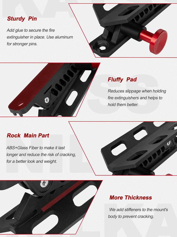 Adjustable Fire Extinguisher Mount, Easy Install on Roll Bar/ Cage Fire Extingui