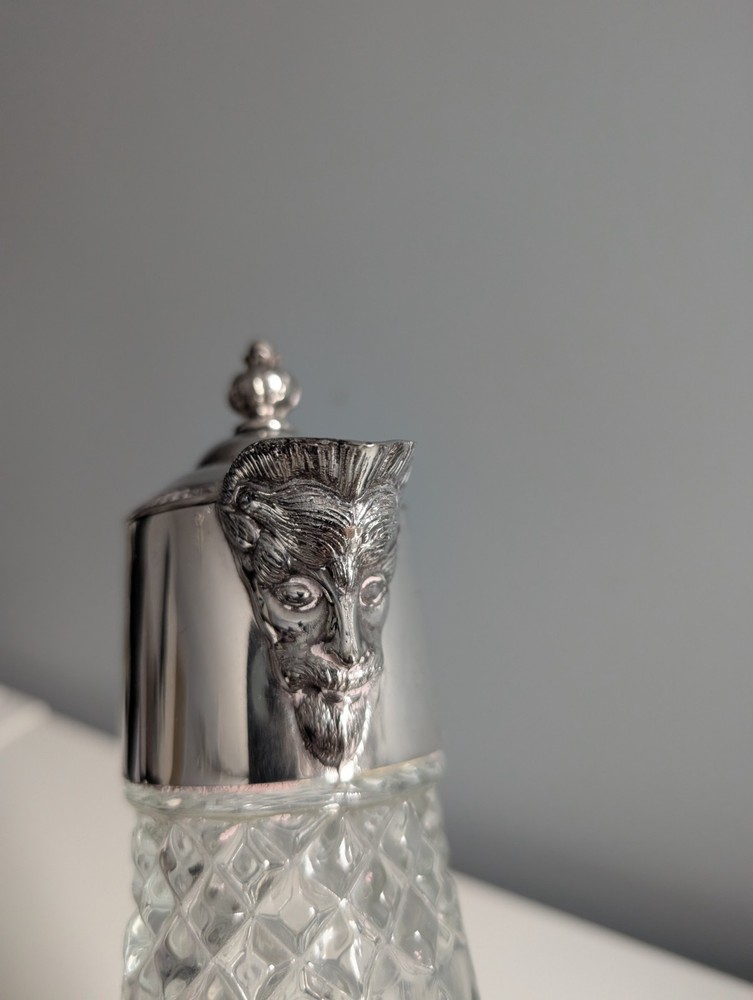 Antique Silverplate Hinged Lid Claret Jug