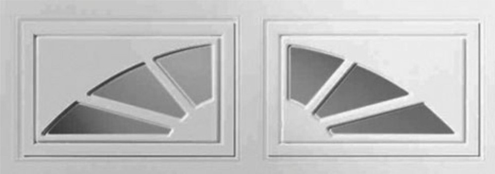 IDEAL Garage Doors WHITE SUNSET 501 Window Inserts/Short Panel Set of 2