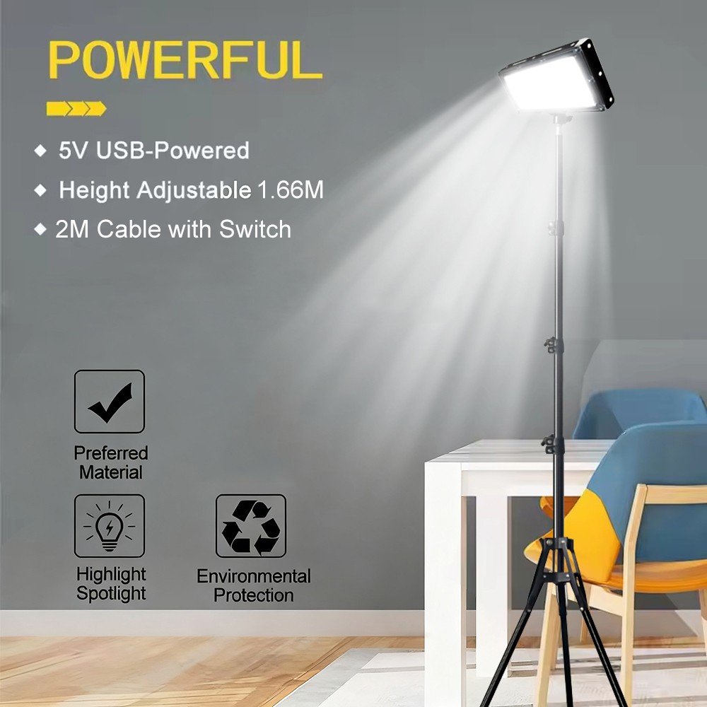 4pcs Adjustable 22000 Lumen LED Work Lights with Foldable Tripod Stand 6500K