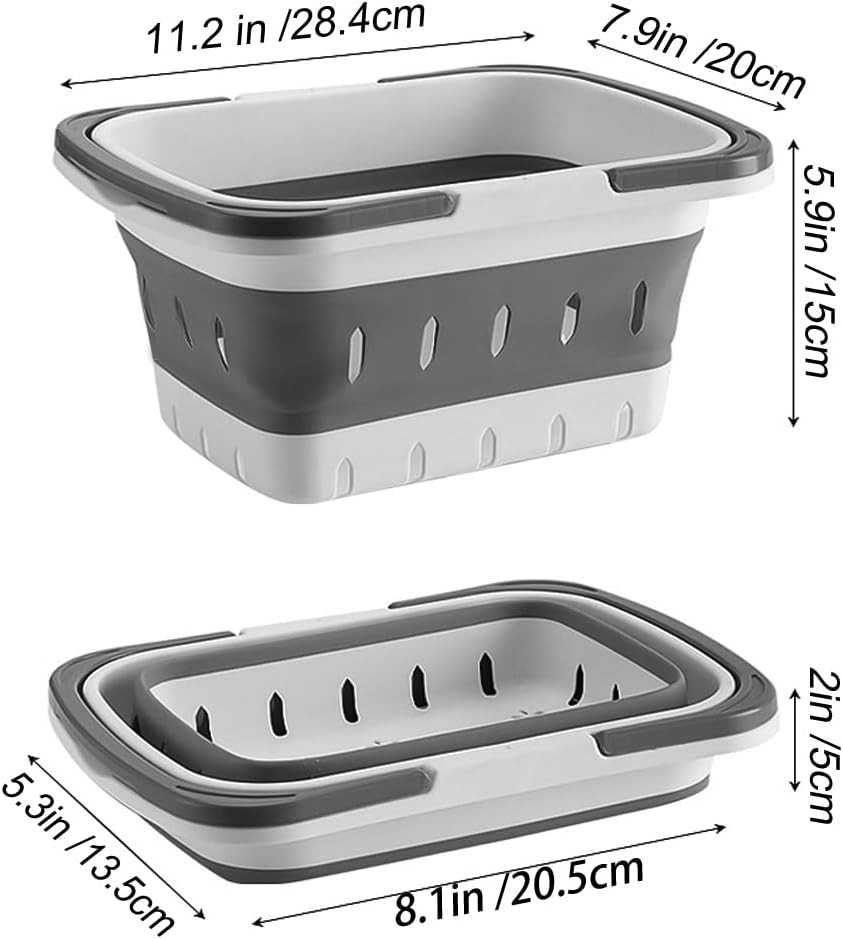 Portable Folding Plastic Bath Caddy with Handle, Perforated, Travel Bathroom