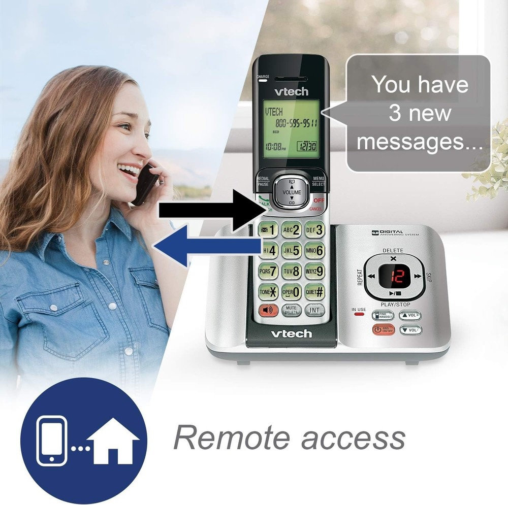 Phone System with 3 Handsets, Digital Answering Machine and Conference Calling