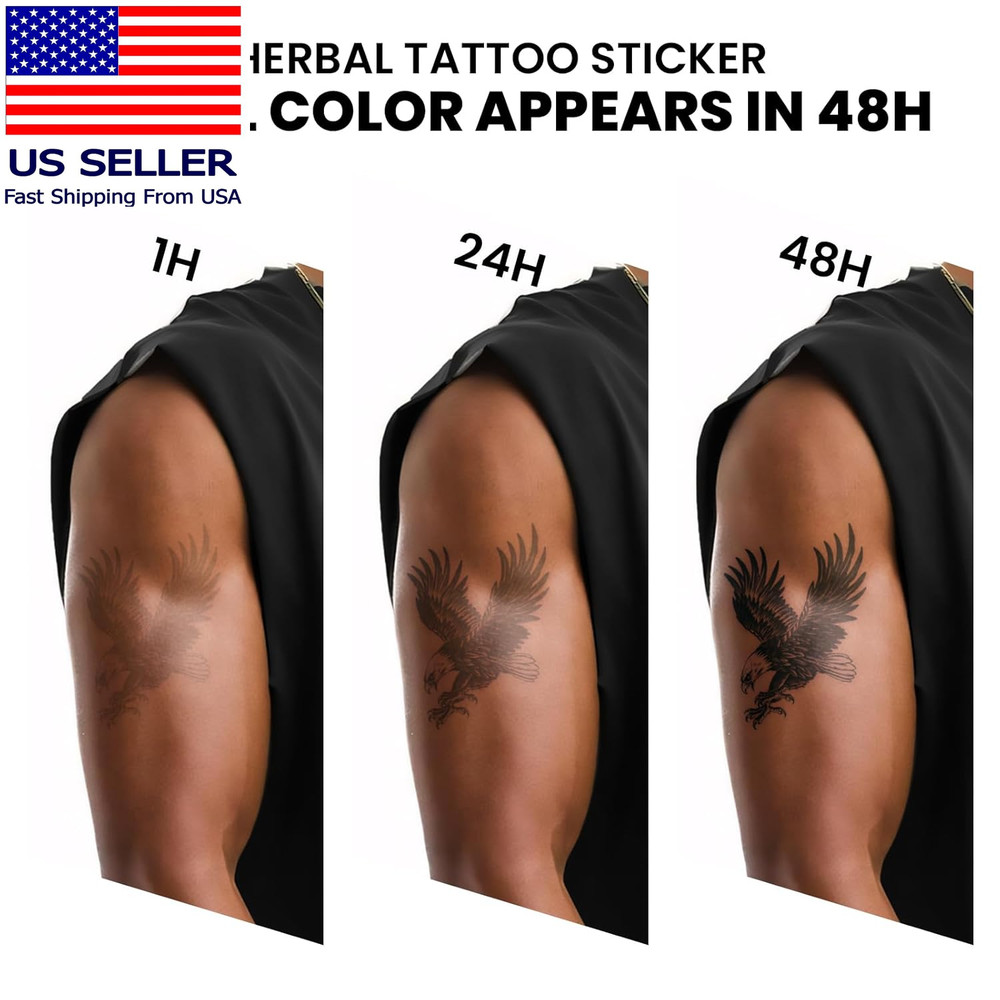 Semi Permanent Tattoos, 2 Sheets Realistic Gator Temporary Tattoo, Develops Full