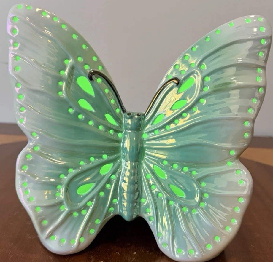 Pearlescent Ceramic Butterfly LED Night Light Color Changing Glow
